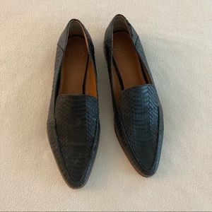 SARTO Franco Sarto Black Snakeskin Flats